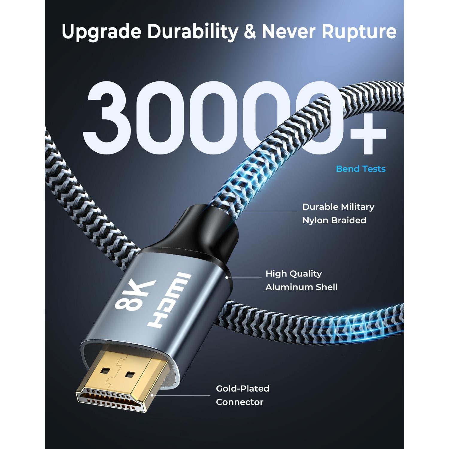 Cable HDMI 8K 3 m CABNEER 2 Pack Alta Velocidad 48Gbps