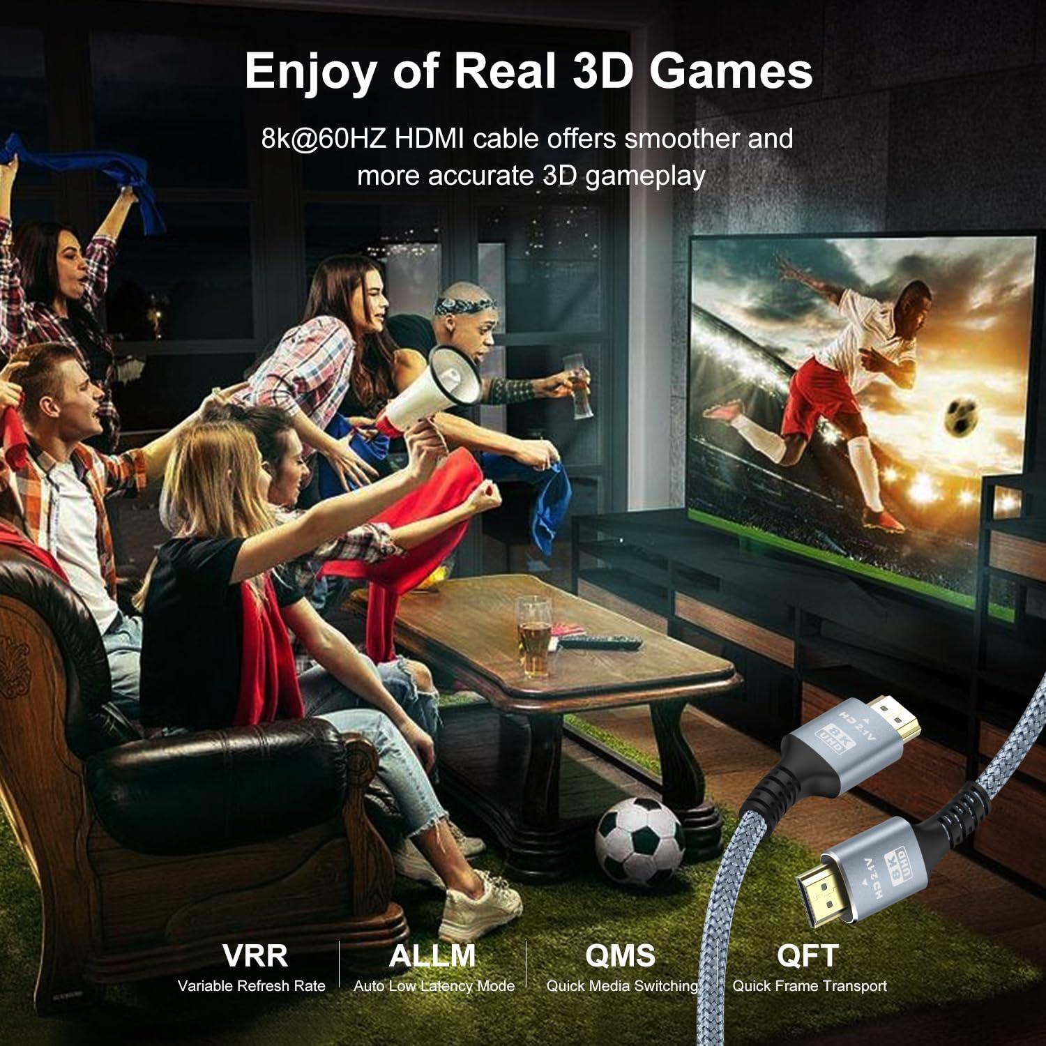 Cable HDMI Ultra Alta Velocidad 8K 3M - 48Gbps - 2 Pack