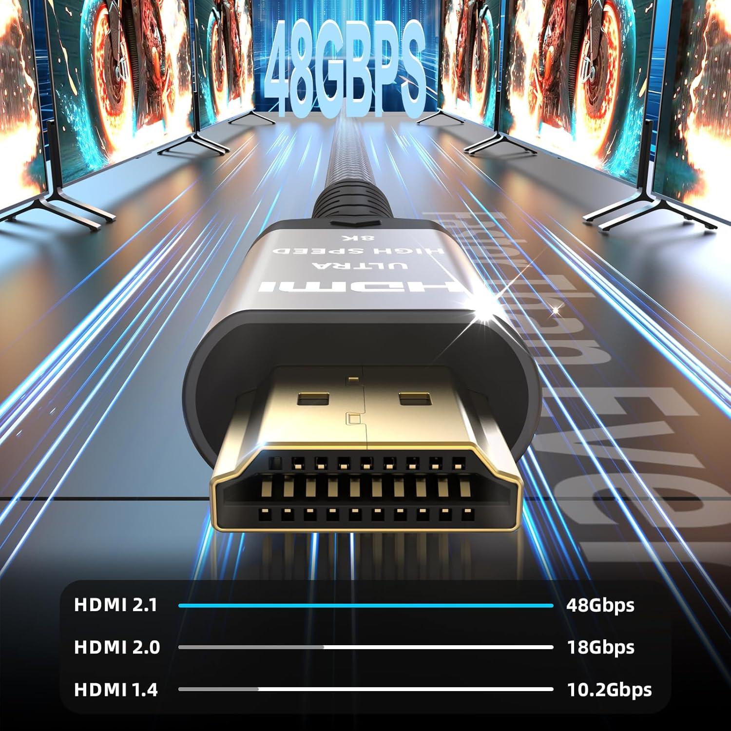 Cable HDMI Quntis 8K 3M Ultra Alta Velocidad 48Gbps