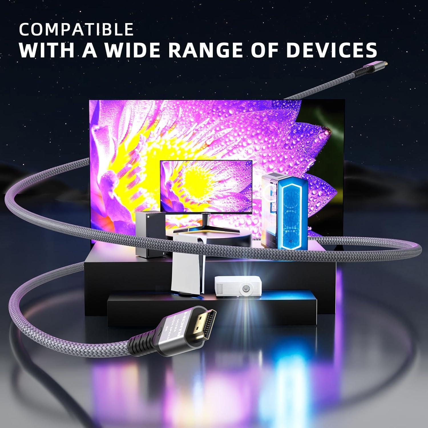 Cable HDMI Quntis 8K 3M Ultra Alta Velocidad 48Gbps