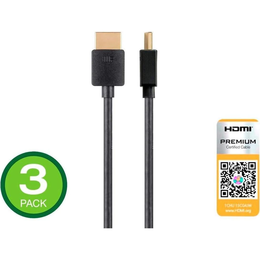 Cable HDMI Monoprice 0.61m Alta Velocidad 4K 18Gbps Negro