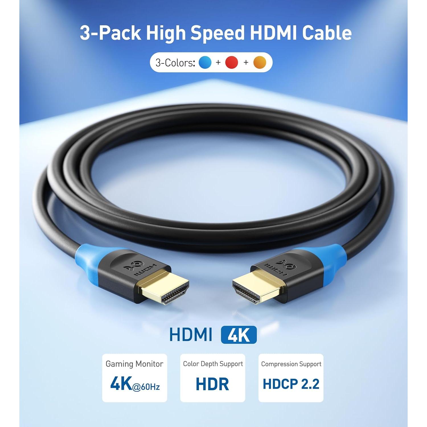 Paquete de 3 Cables HDMI 4K Cable Matters 4.57m Alta Velocidad
