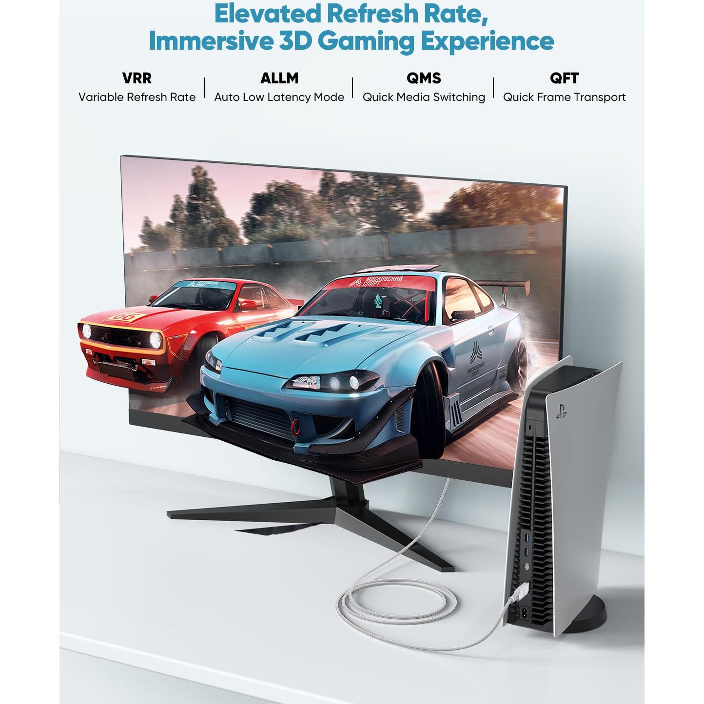 Cable HDMI 2M UVOOI Blanco 8K 48Gbps Alta Velocidad