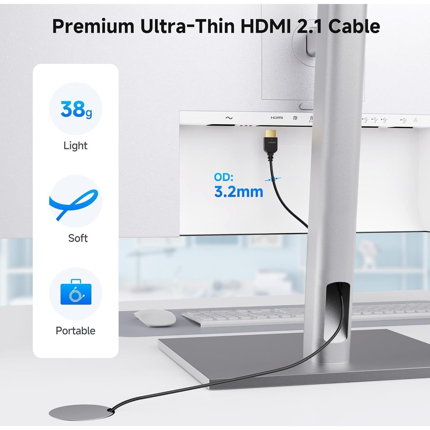 Cable HDMI 2.1 Ultra Delgado 1.5m Cable Matters 48Gbps 8K