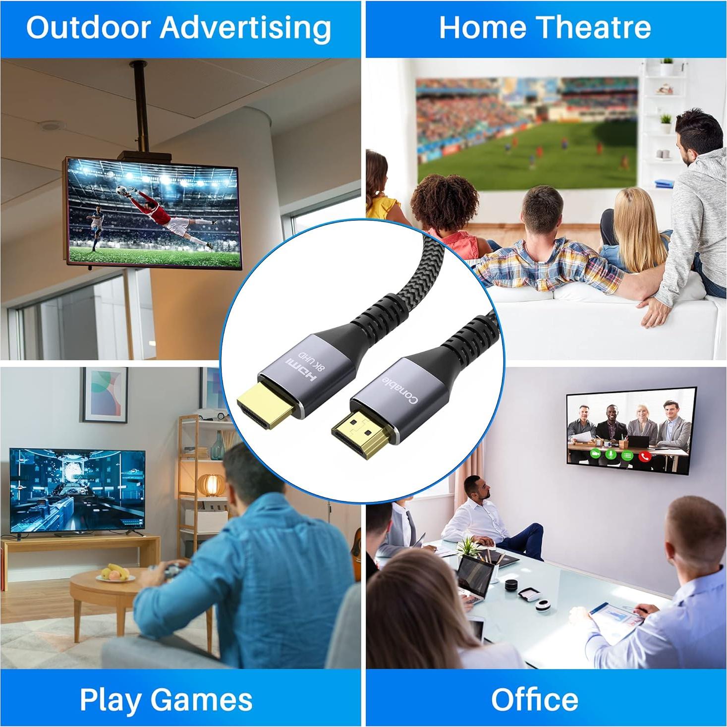 Cable HDMI 8K Conable 0.61m Ultra Alta Velocidad 48Gbps