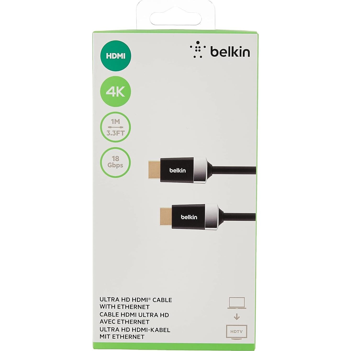 Cable HDMI de alta velocidad Belkin 1 metro con Ethernet 4K