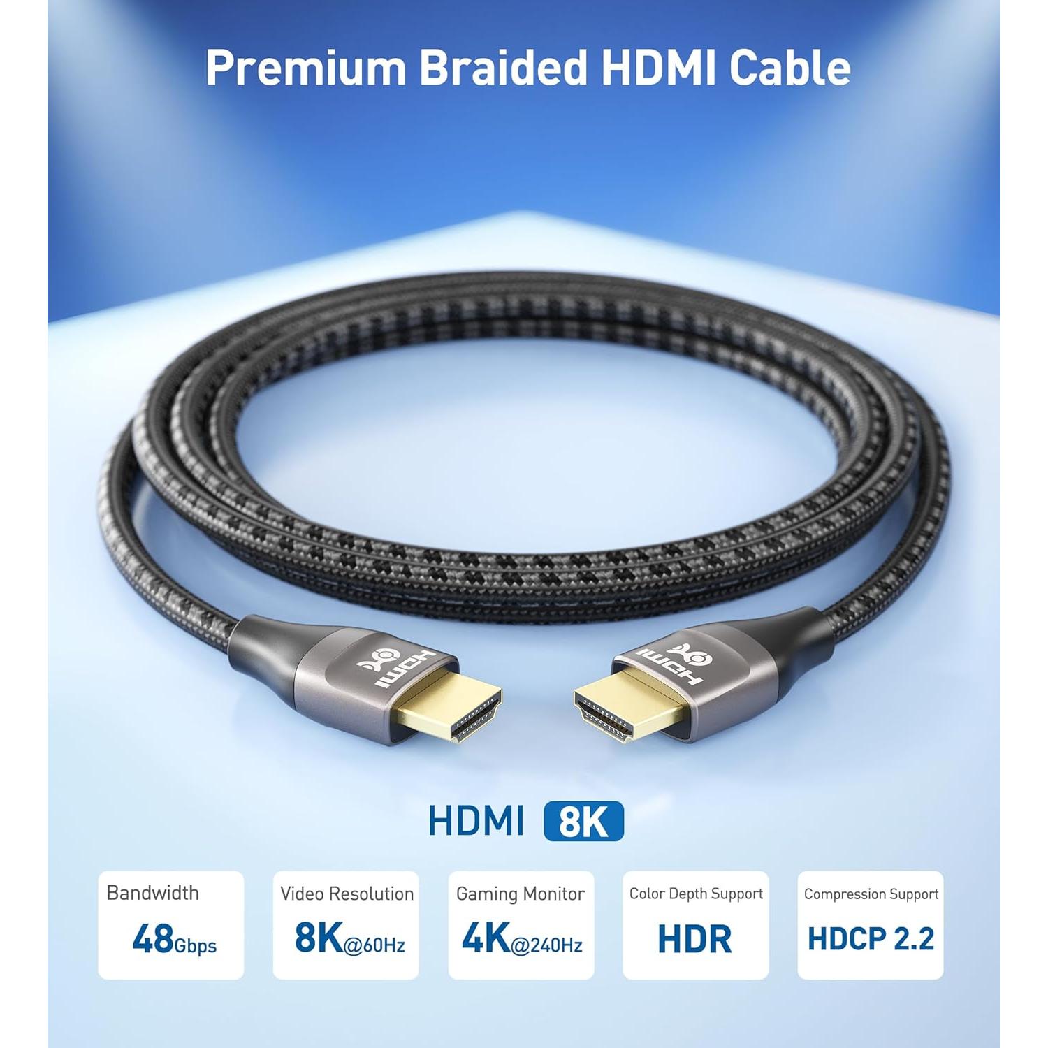 Cable HDMI 8K 2m Cable Matters 48Gbps HDR para PS5 y Xbox