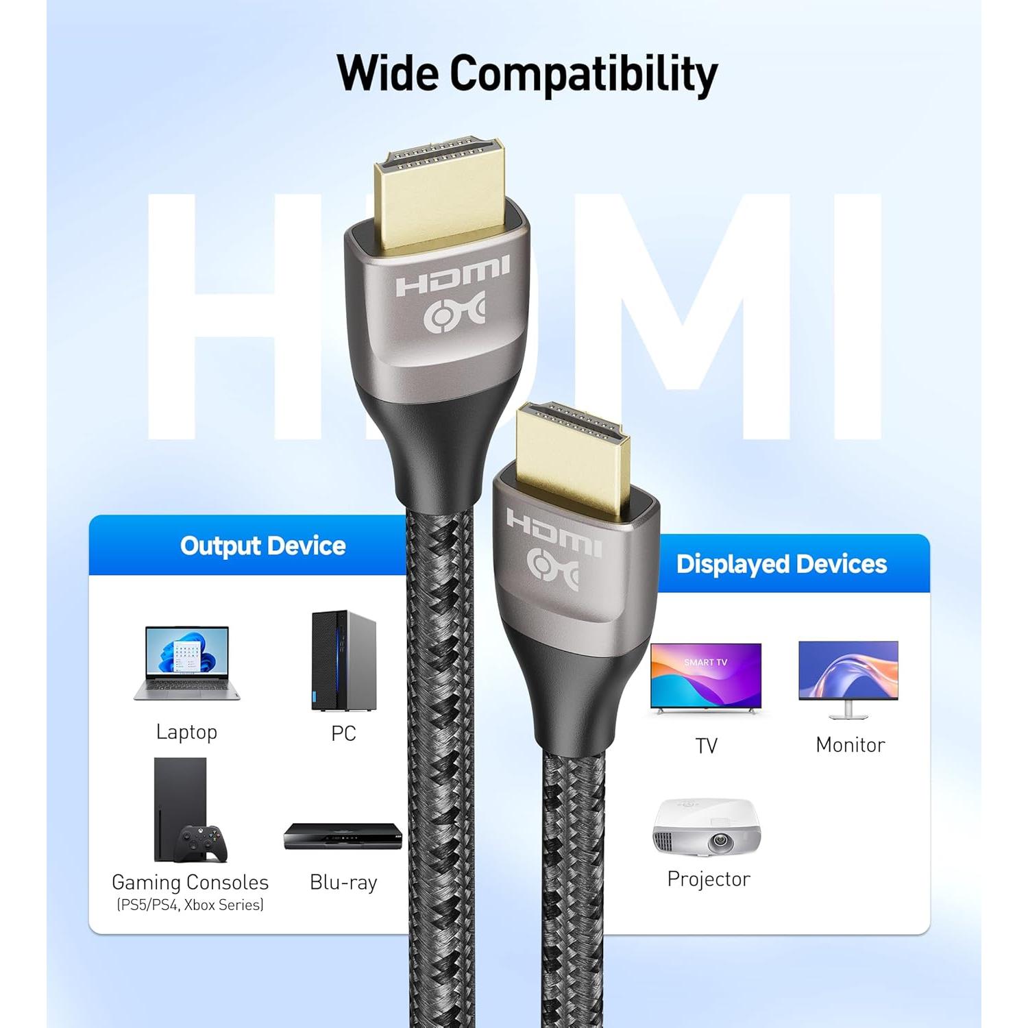 Cable HDMI 8K 2m Cable Matters 48Gbps HDR para PS5 y Xbox