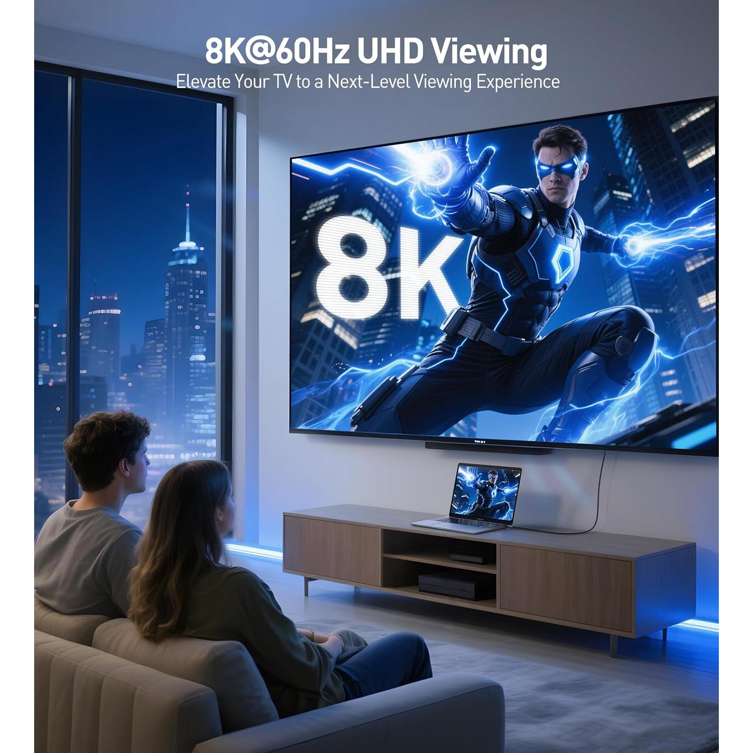 Cable HDMI 8K Trenzado Cable Matters 2m 48Gbps HDR Negro