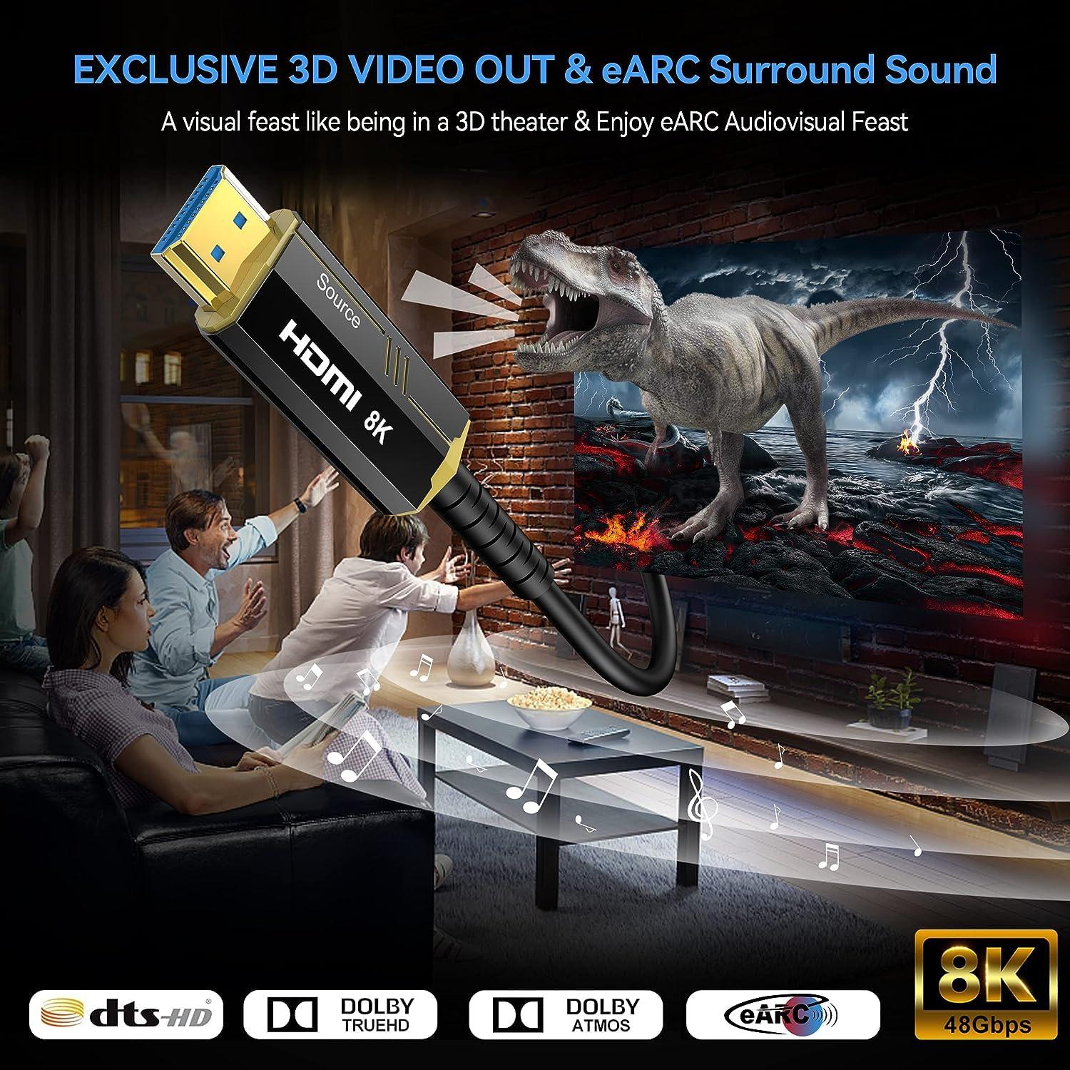 Cable HDMI 2.1 DGHUMEN 15M Fibra Óptica 8K 48Gbps