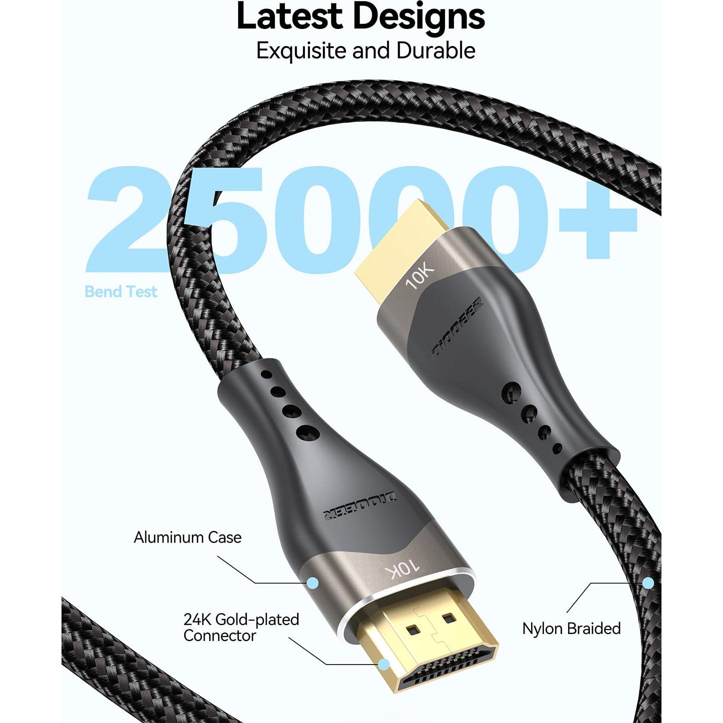 Cable HDMI Corto DIOOEER 0.6M 2-Pack Ultra Alta Velocidad