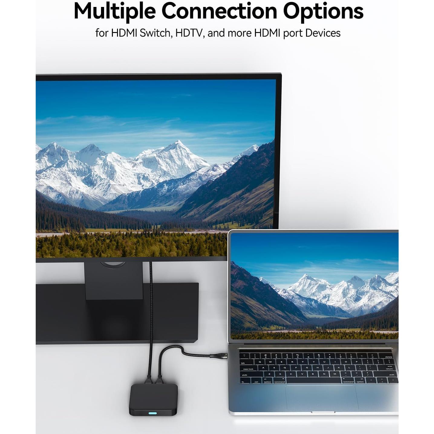 Cable HDMI Corto DIOOEER 0.6M 2-Pack Ultra Alta Velocidad