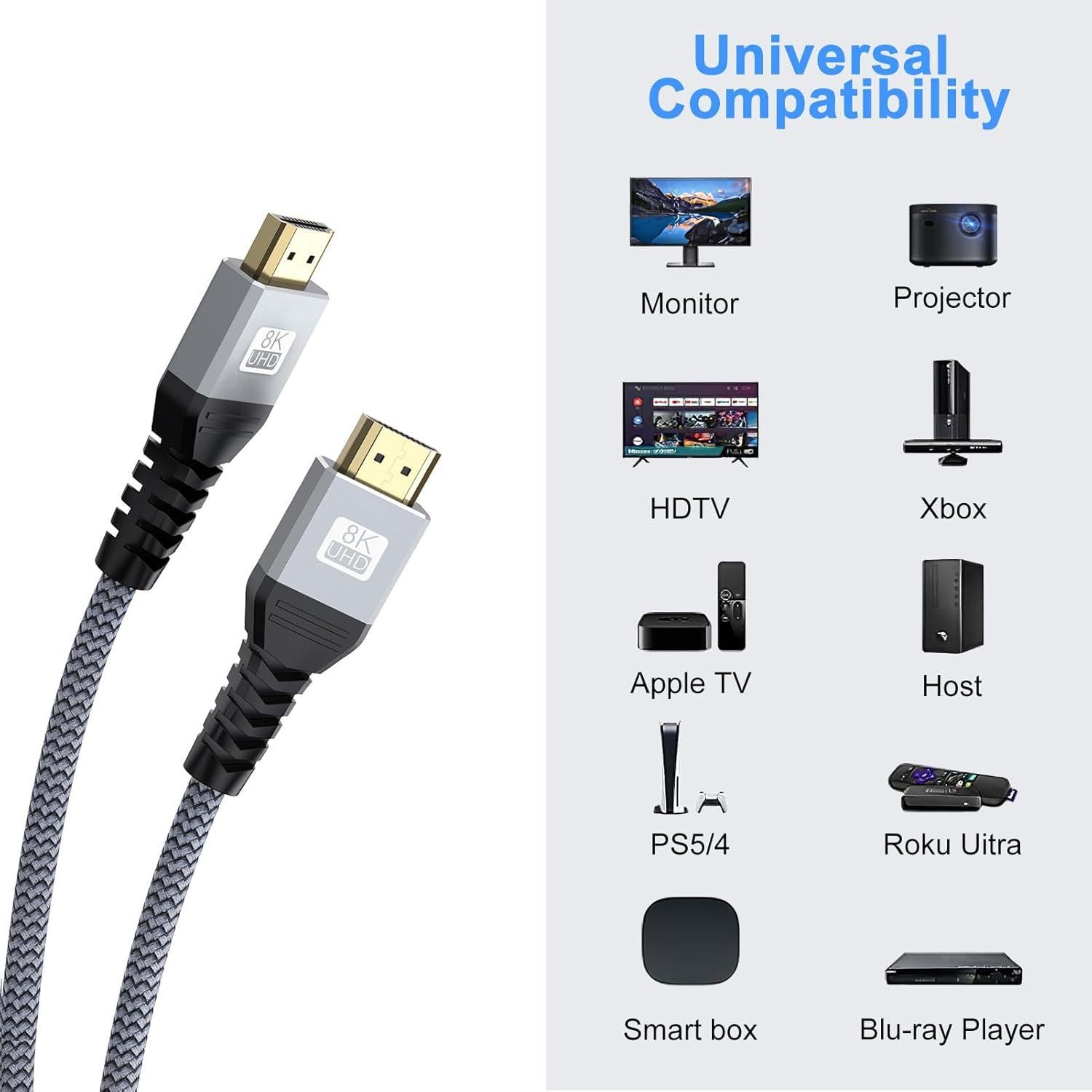 Cable HDMI 2.1 Ultra Alta Velocidad 2.0M UVOOI 2-Pack