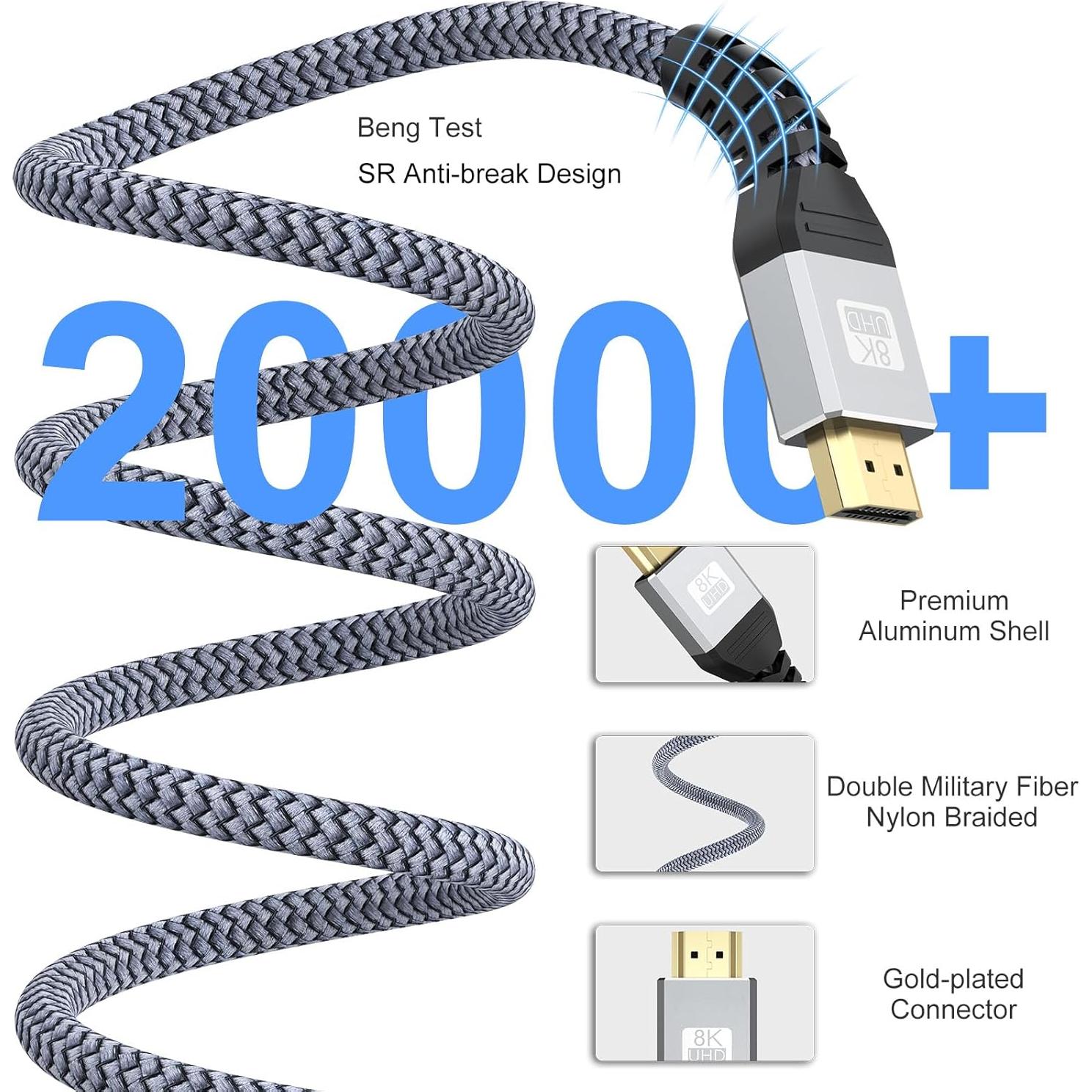 Cable HDMI 2.1 Ultra Alta Velocidad 2.0M UVOOI 2-Pack