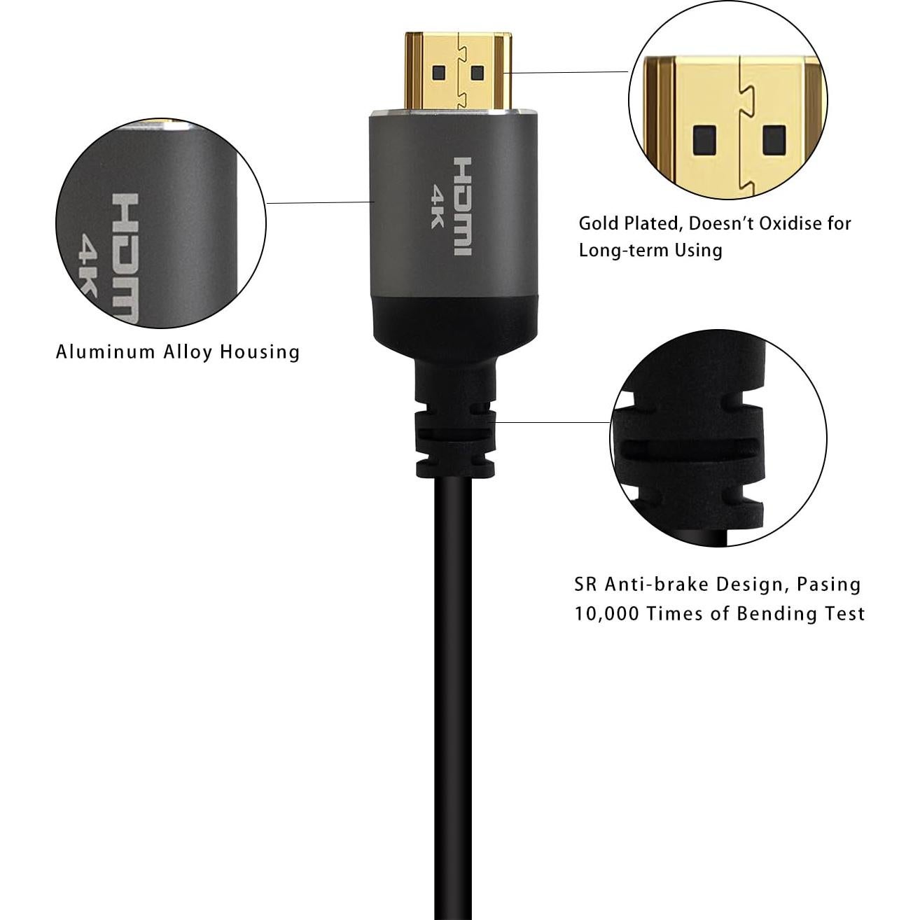 Cable HDMI KIMTABO 9.14 m 4K 30Hz Alta Velocidad