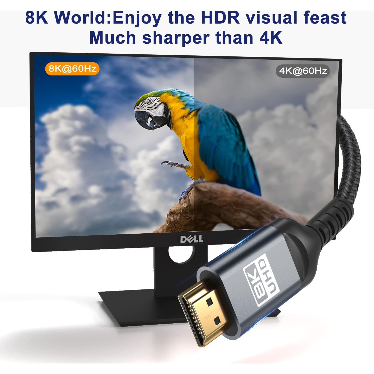 Cable HDMI 8K ALLEASA 3.66m 48Gbps Alta Velocidad eARC HDR