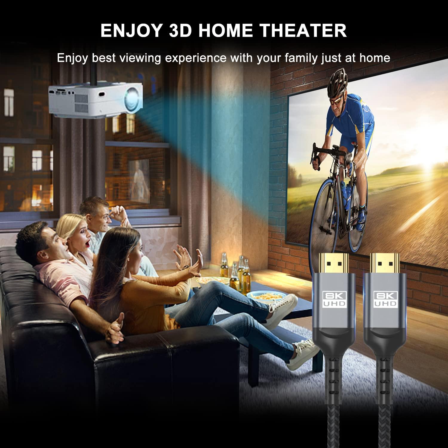 Cable HDMI 8K ALLEASA 3.66m 48Gbps Alta Velocidad eARC HDR