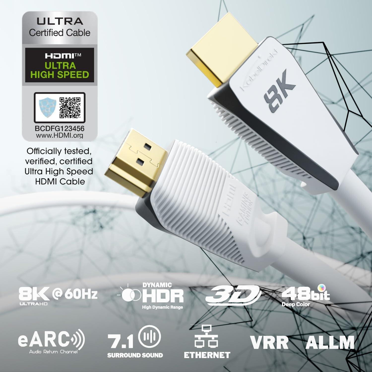 Cable HDMI 8K Ultra Certificado KabelDirekt 0.91 m - 144Hz
