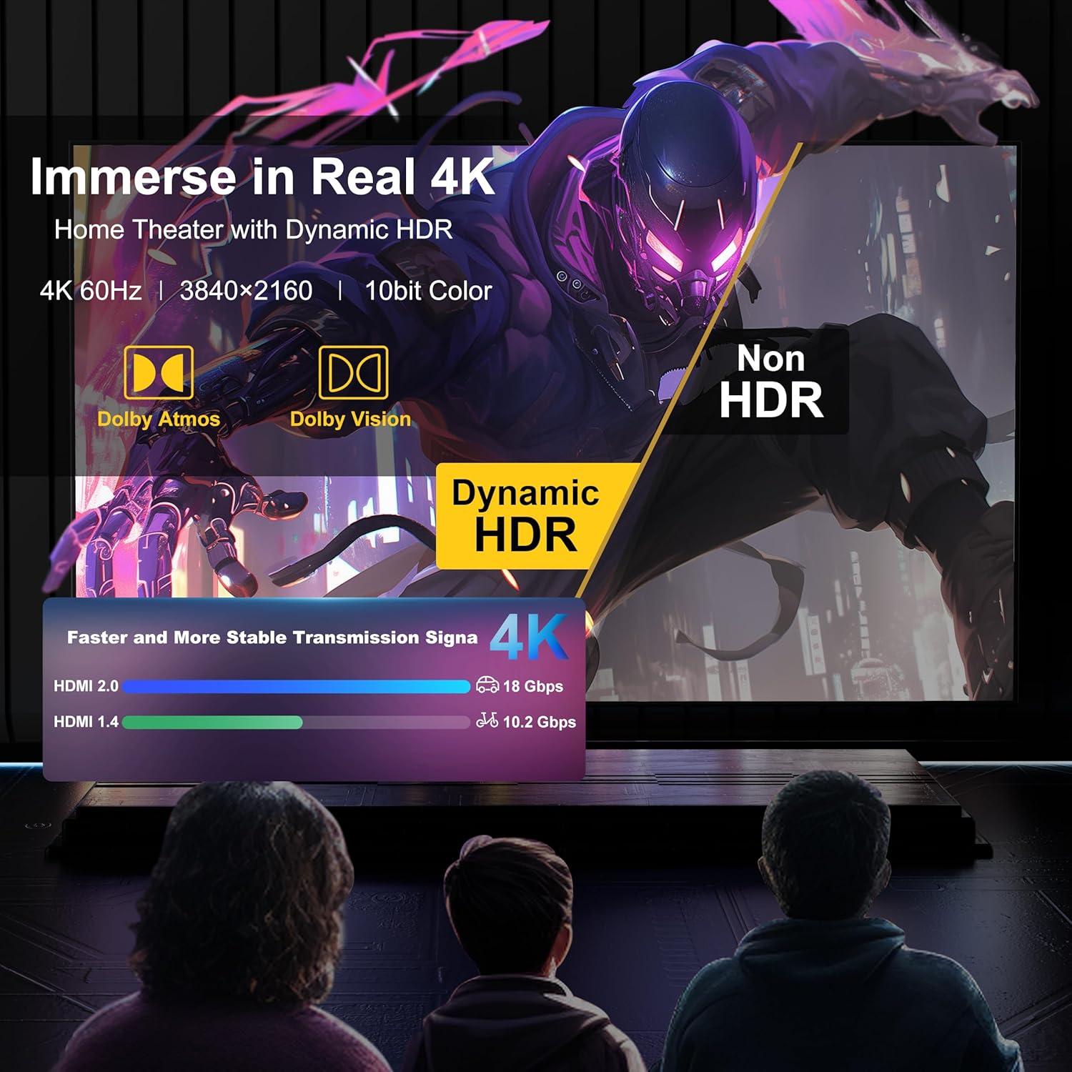 Cable HDMI de fibra óptica 30.48 m Adrenenjoyer 4K 60Hz