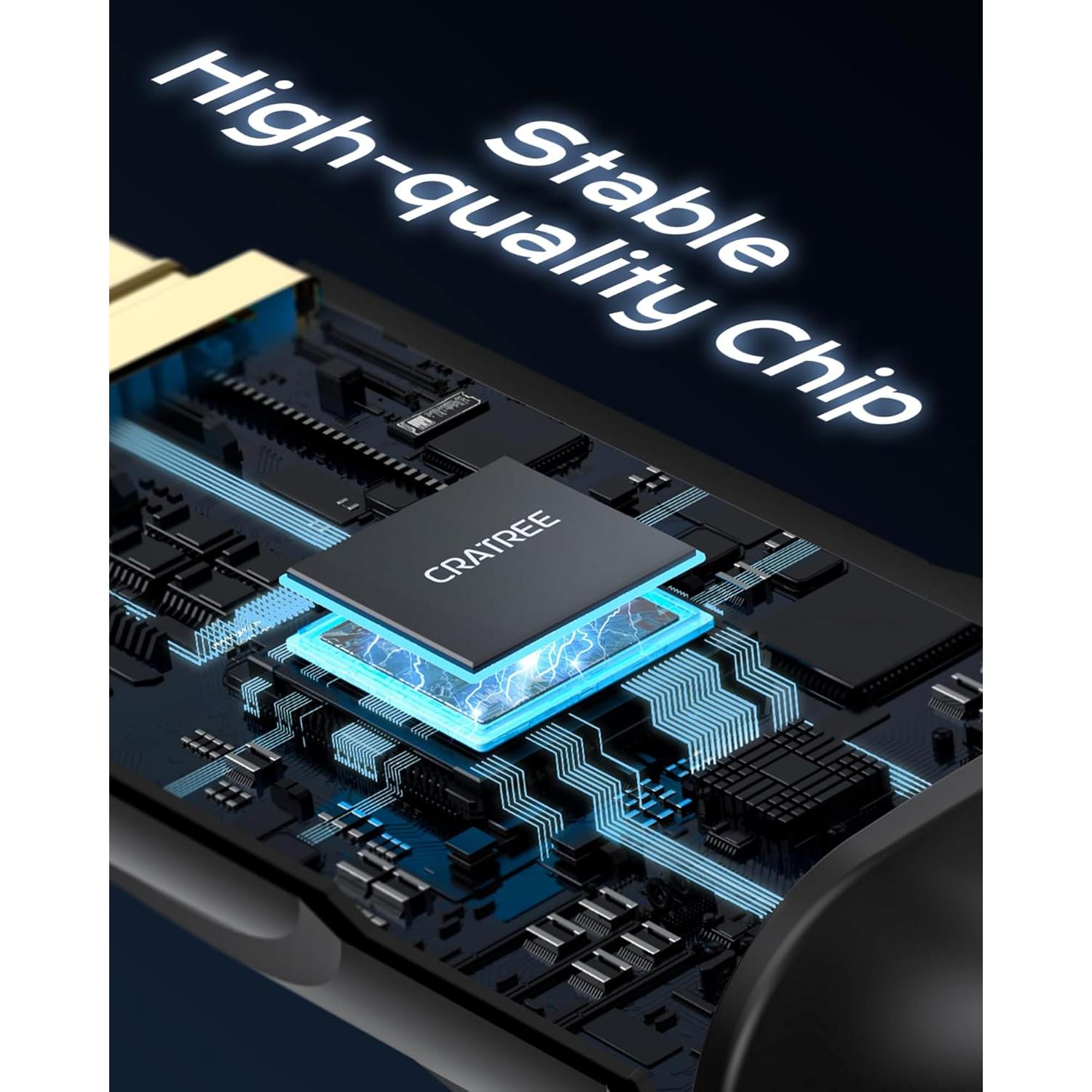 Cable HDMI Cratree 8K Fibra Óptica 6.1m 48Gbps Alta Velocidad