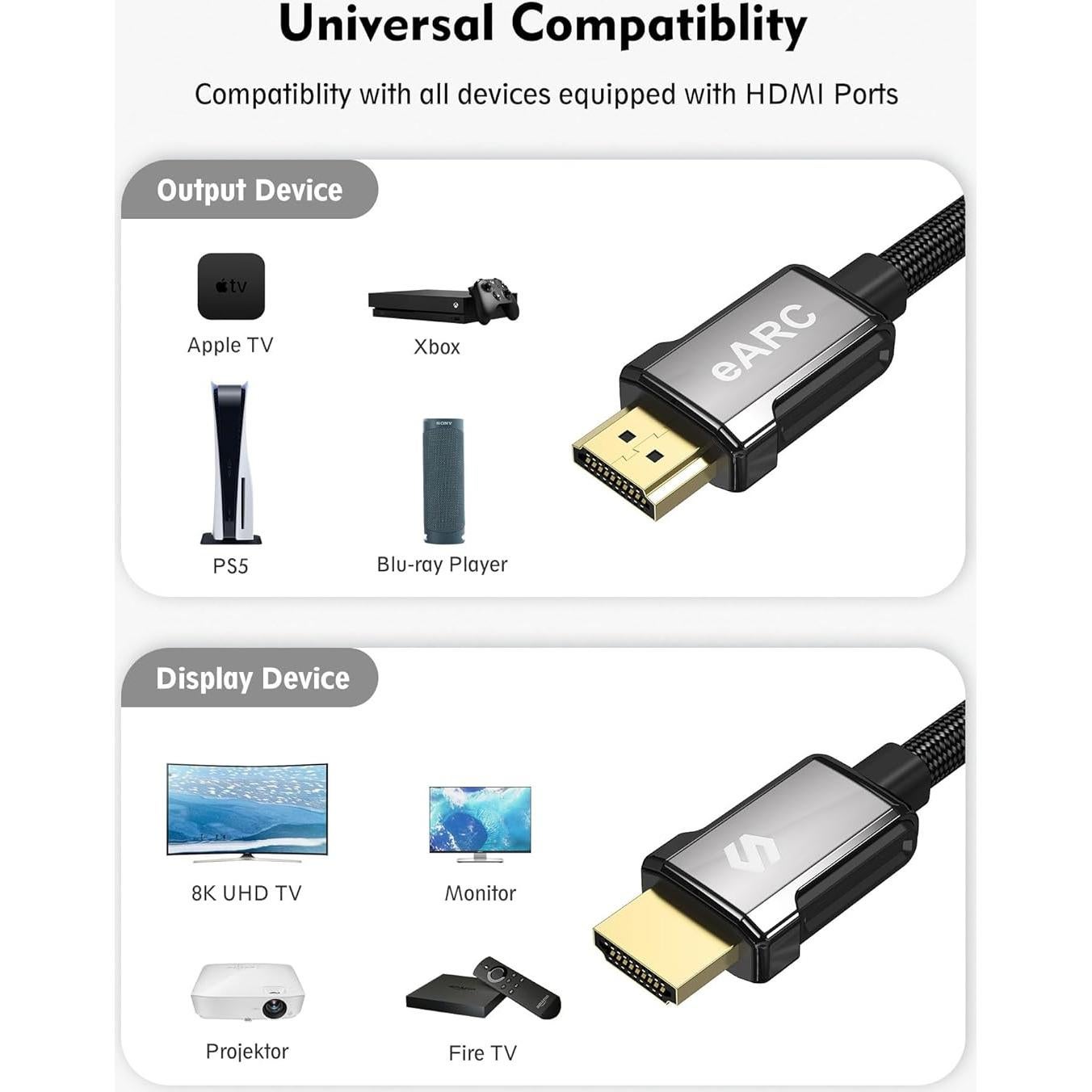 Cable HDMI 2.1 Silkland 8K 3m Ultra Alta Velocidad 48Gbps