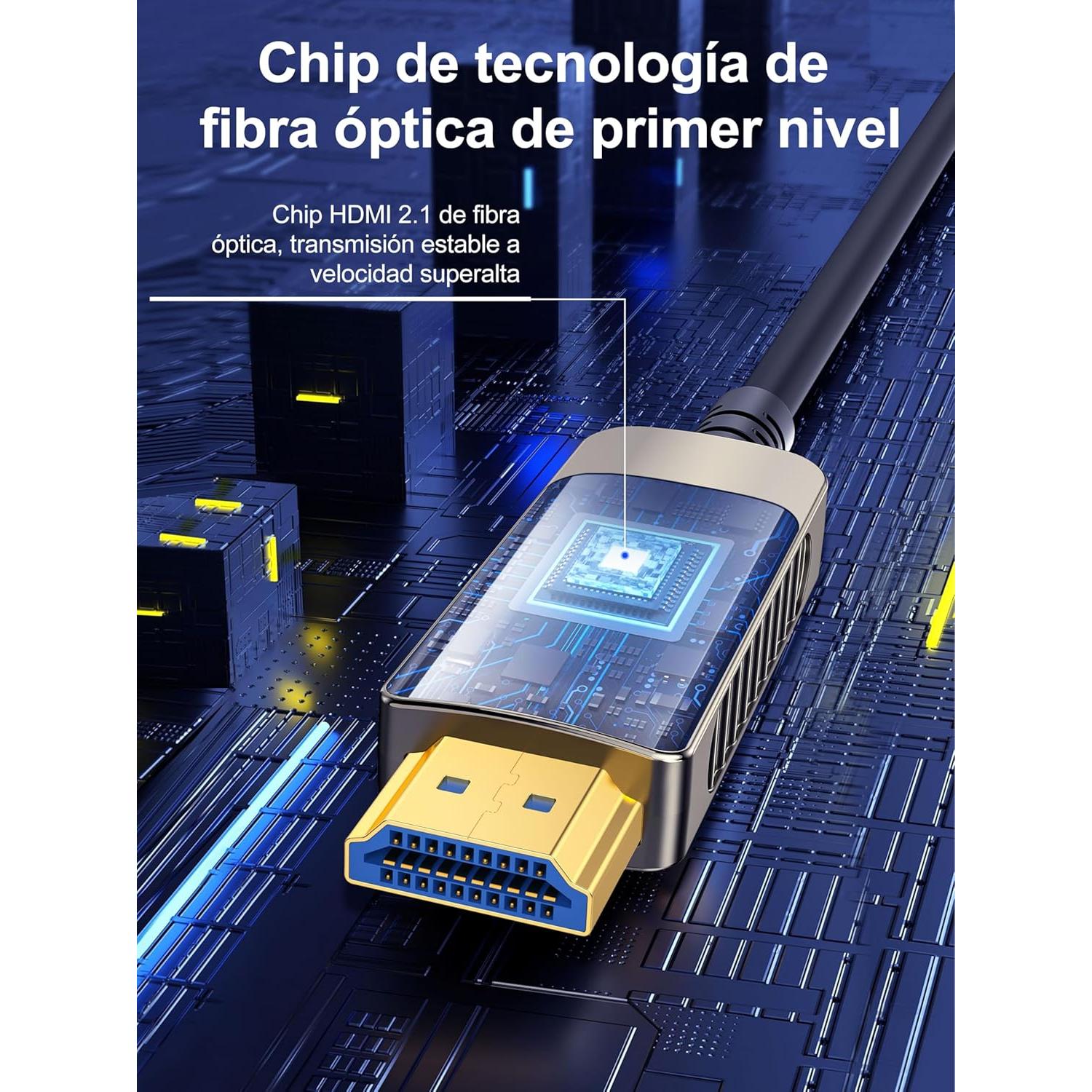 Cable HDMI 2.1 Fibra Óptica SOEYBAE 8K 10M Ultra 48Gbps