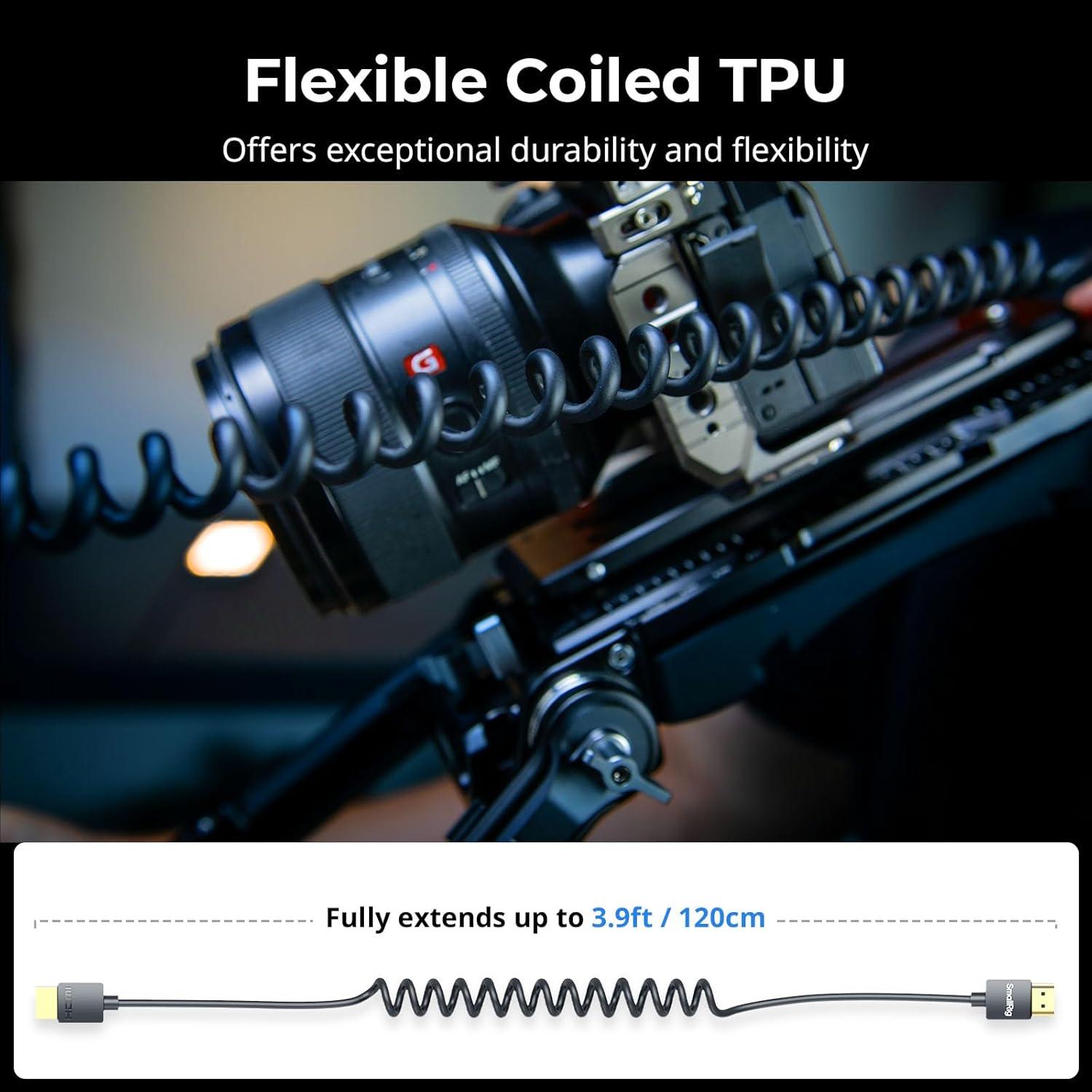 Cable HDMI Enrollado 2.0 SmallRig 4K@60Hz 120cm Alta Velocidad