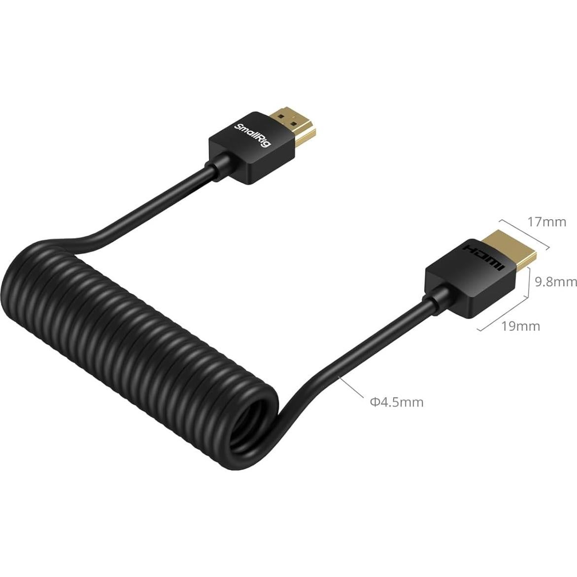 Cable HDMI Enrollado 2.0 SmallRig 4K@60Hz 120cm Alta Velocidad