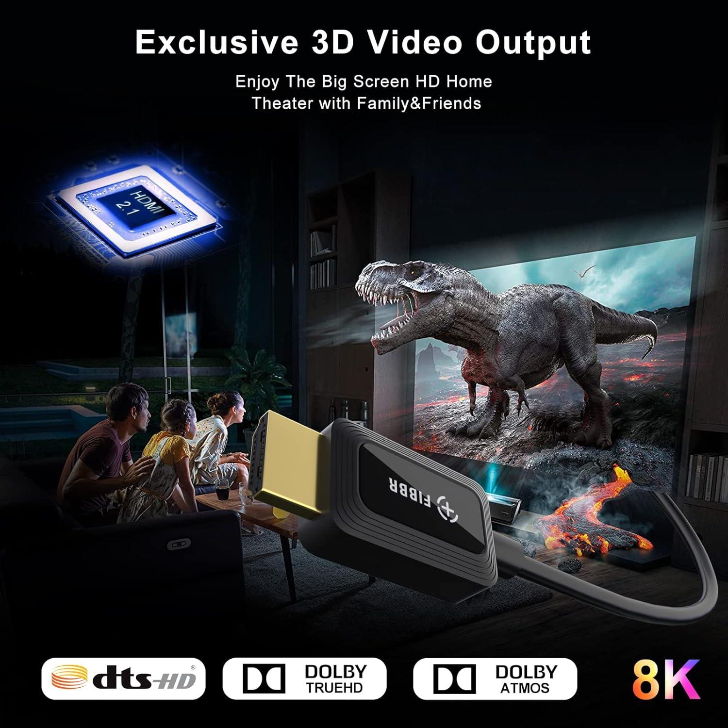 Cable HDMI 2.1 FIBBR 10M 8K 48Gbps HDR eARC Ultra HD