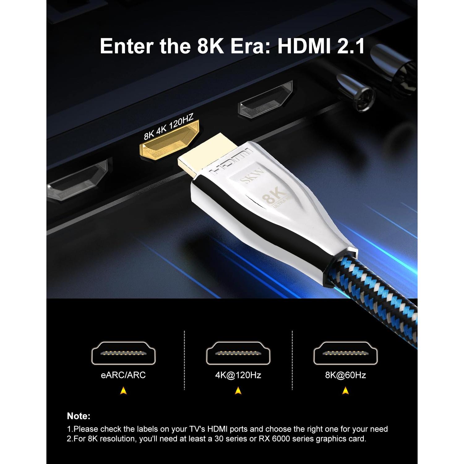 Cable HDMI Ultra Alta Velocidad SKW 3m 8K 60Hz 4K 120Hz