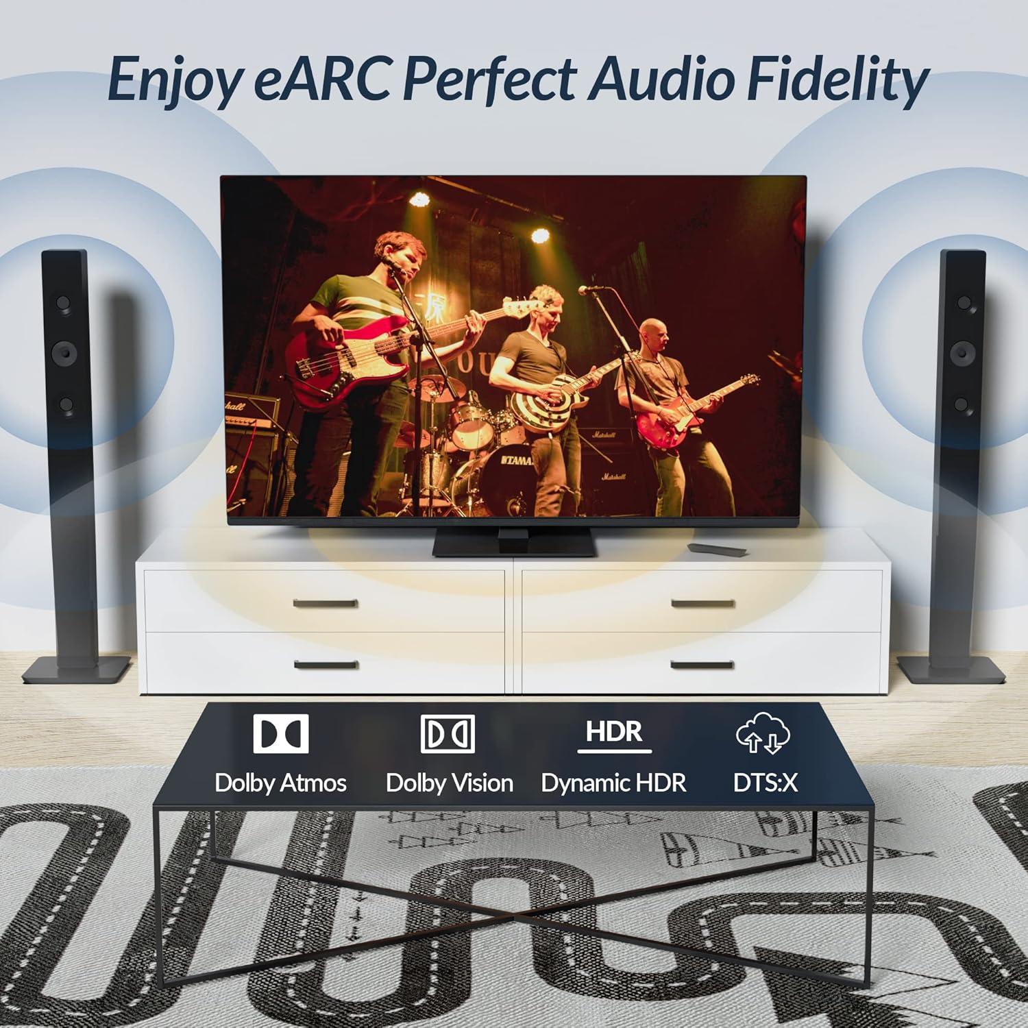 Cable HDMI 2.1 Elecan 8K Certificado 0.91m 2 Paquete 48Gbps