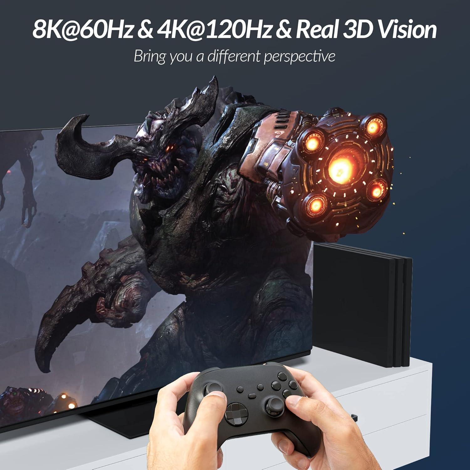 Cable HDMI 2.1 Elecan 8K Certificado 0.91m 2 Paquete 48Gbps