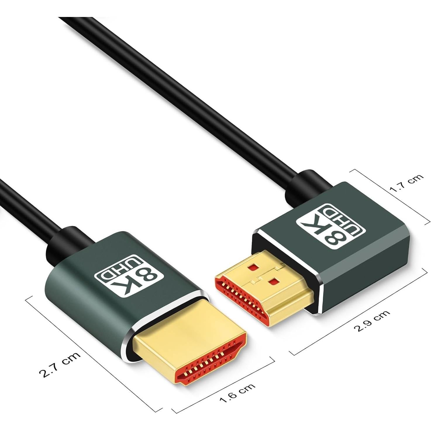 Cable HDMI 2.1 Ultra Delgado 8K 90 Grados 2.0M Thsucords
