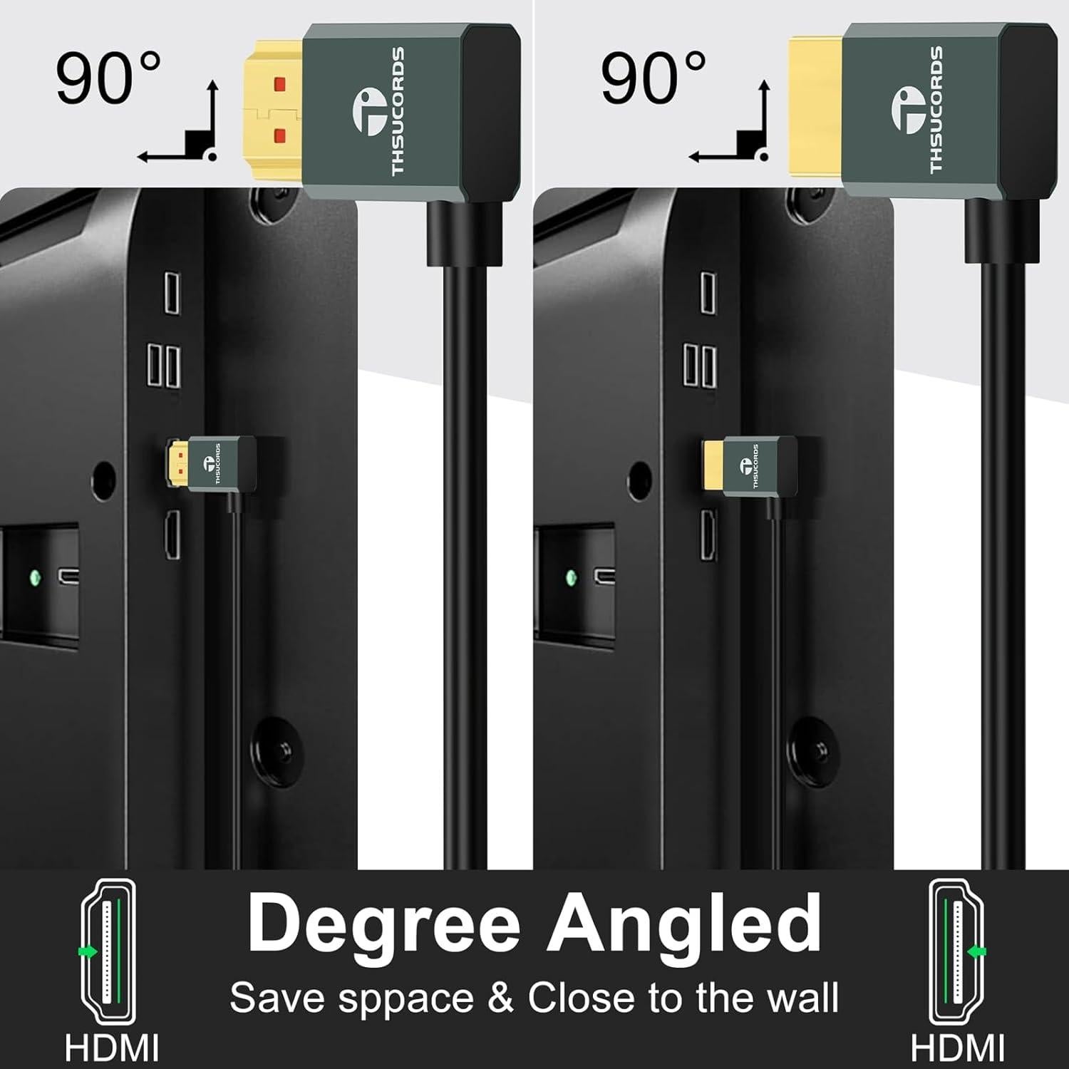 Cable HDMI 2.1 Ultra Delgado 8K 90 Grados 2.0M Thsucords