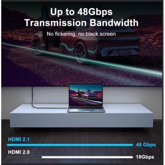 Cable HDMI 2.1 Ultra Delgado 8K 90 Grados 2.0M Thsucords