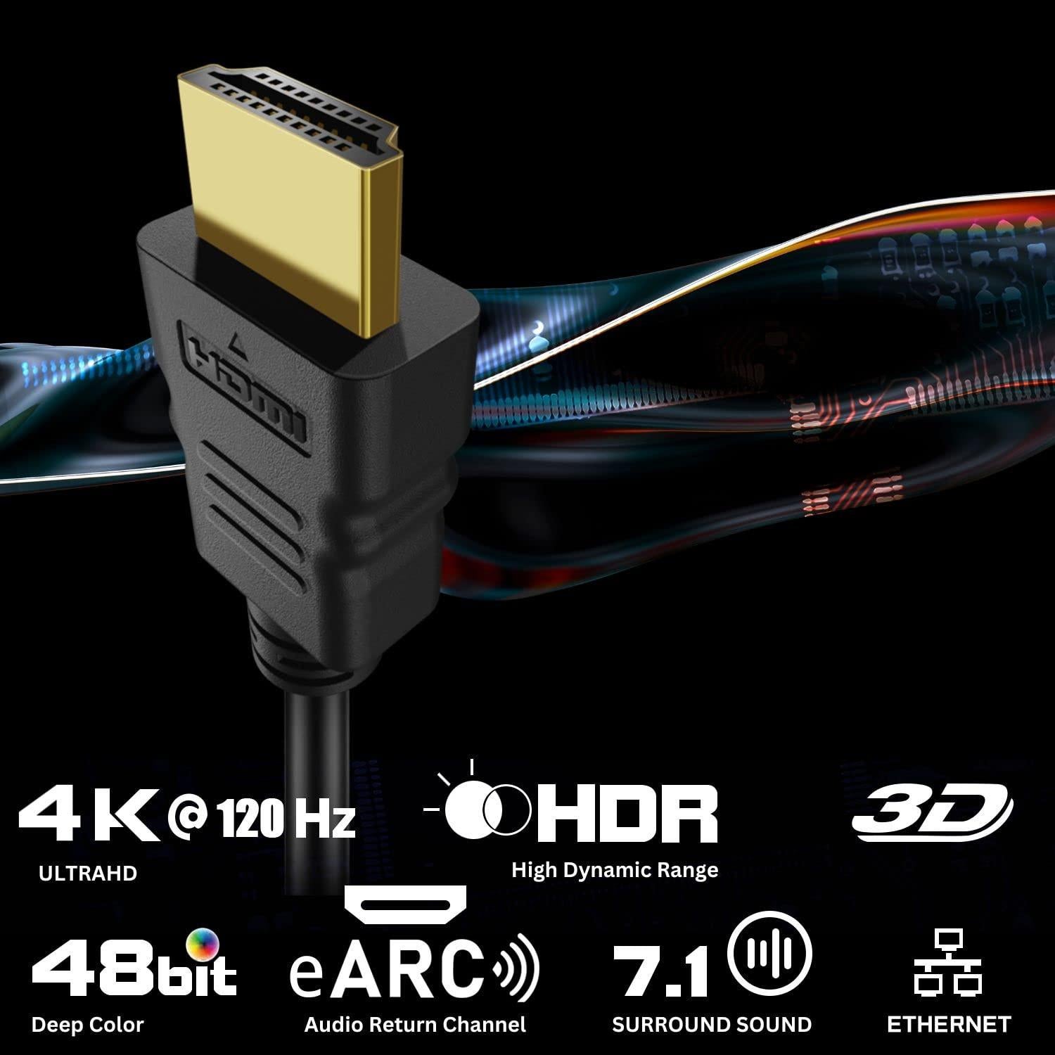 Cable HDMI TNP 4.57m Ángulo Izquierdo 90 Grados 4K 60Hz