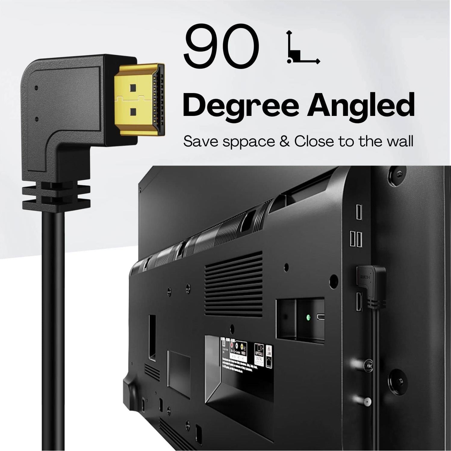 Cable HDMI TNP 4.57m Ángulo Izquierdo 90 Grados 4K 60Hz