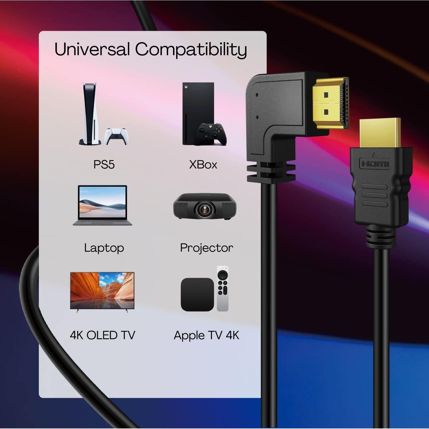 Cable HDMI TNP 4.57m Ángulo Izquierdo 90 Grados 4K 60Hz