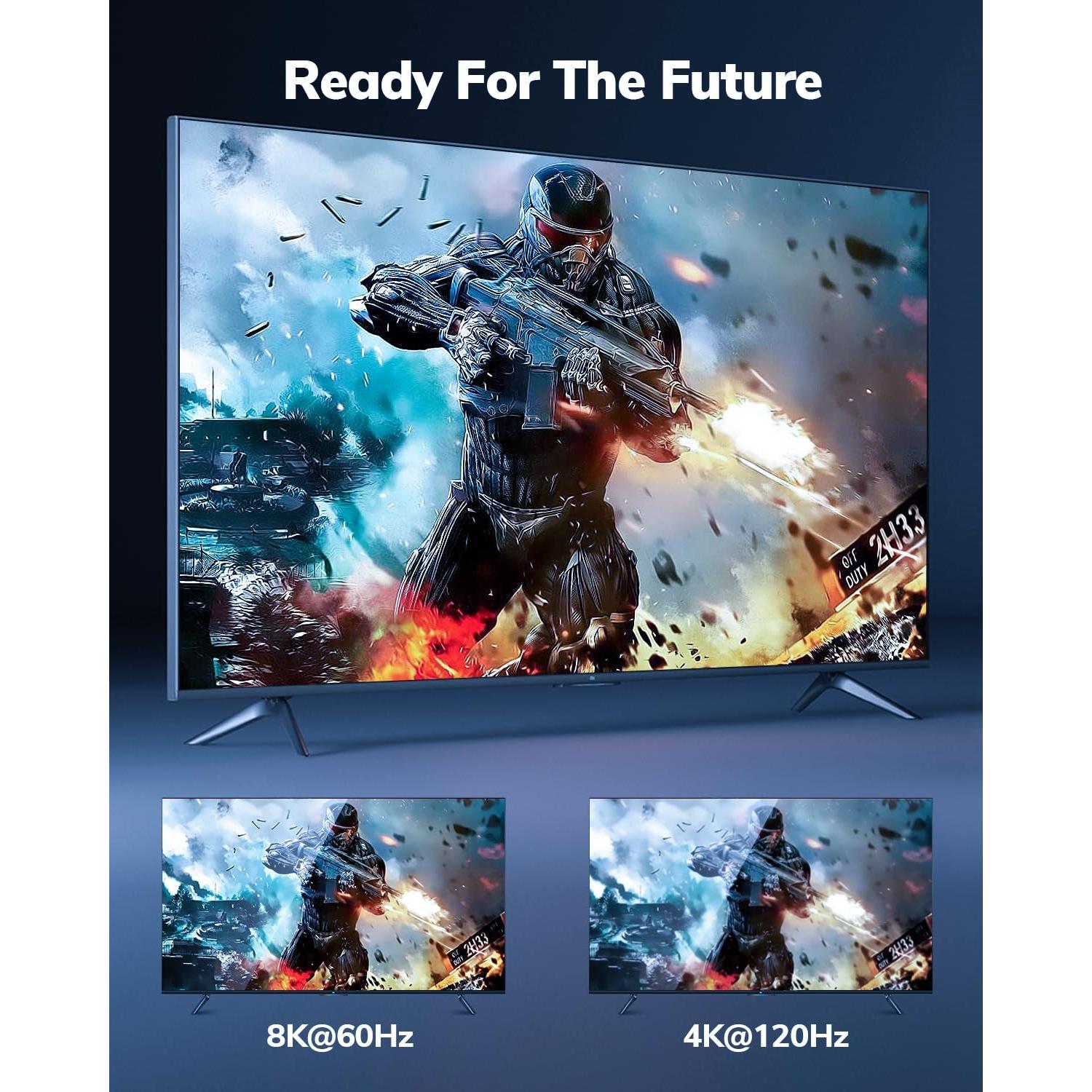 Cable HDMI 8K 2.4M KOMGIKL Alta Velocidad 48Gbps CL3