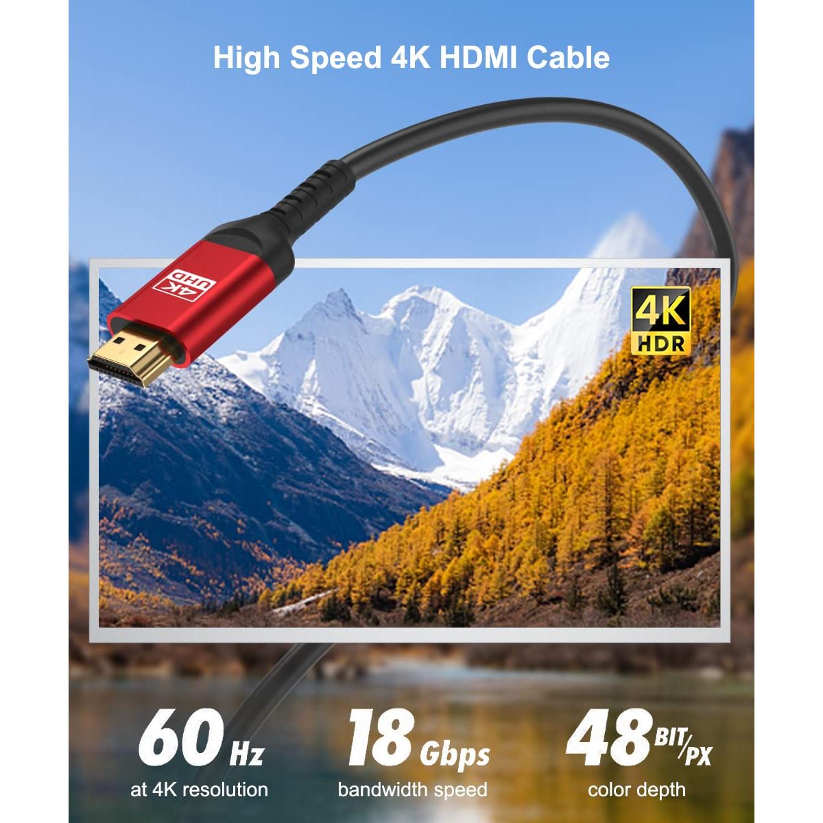 Cable HDMI 60 pies ALLEASA CL3 4K 18.29m para instalación en pared