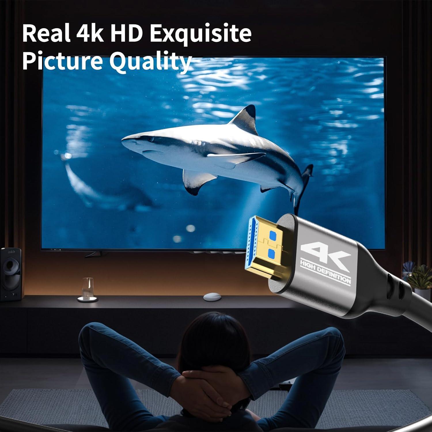 Cable HDMI 4K 15.24 m Zazalon 2.0 Alta Velocidad 60Hz