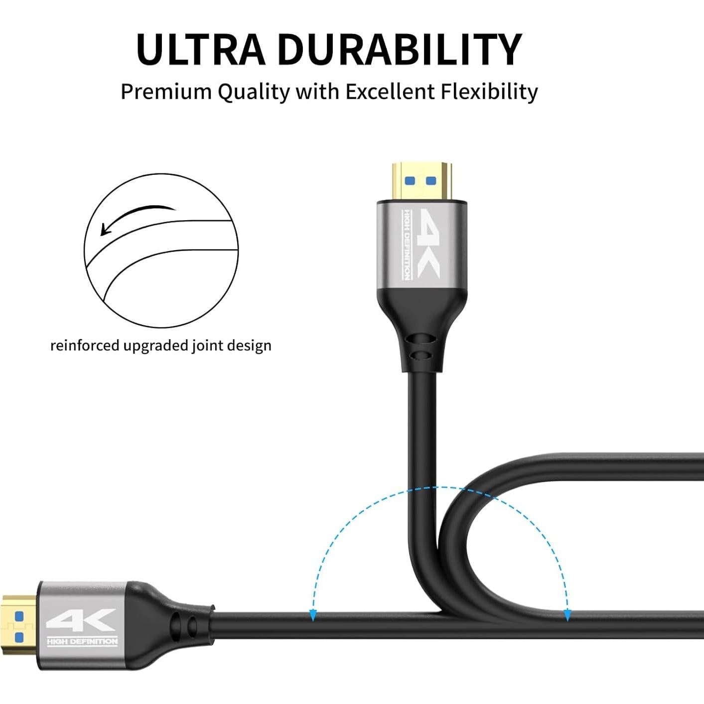 Cable HDMI 4K 15.24 m Zazalon 2.0 Alta Velocidad 60Hz