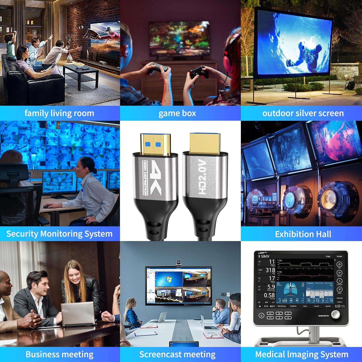 Cable HDMI 4K 15.24 m Zazalon 2.0 Alta Velocidad 60Hz