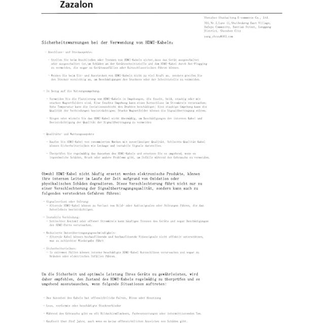 Cable HDMI 4K 15.24 m Zazalon 2.0 Alta Velocidad 60Hz