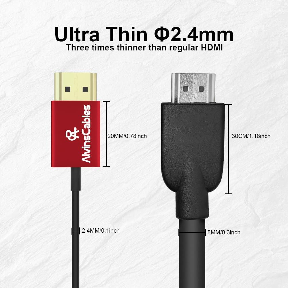 Cable HDMI 8K 2.1 Alvin 30cm-80cm Alta Velocidad Flexible