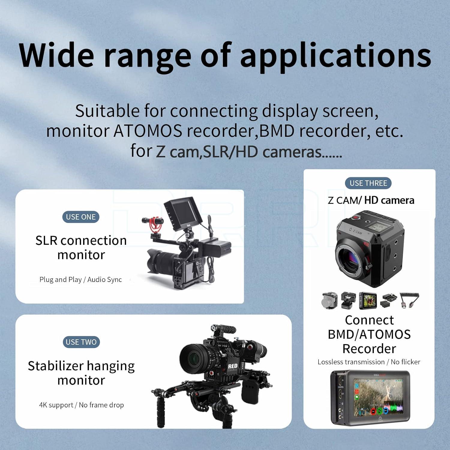 Cable HDMI 2.1 DRRI Trenzado 50cm 8K 60Hz para Cámaras