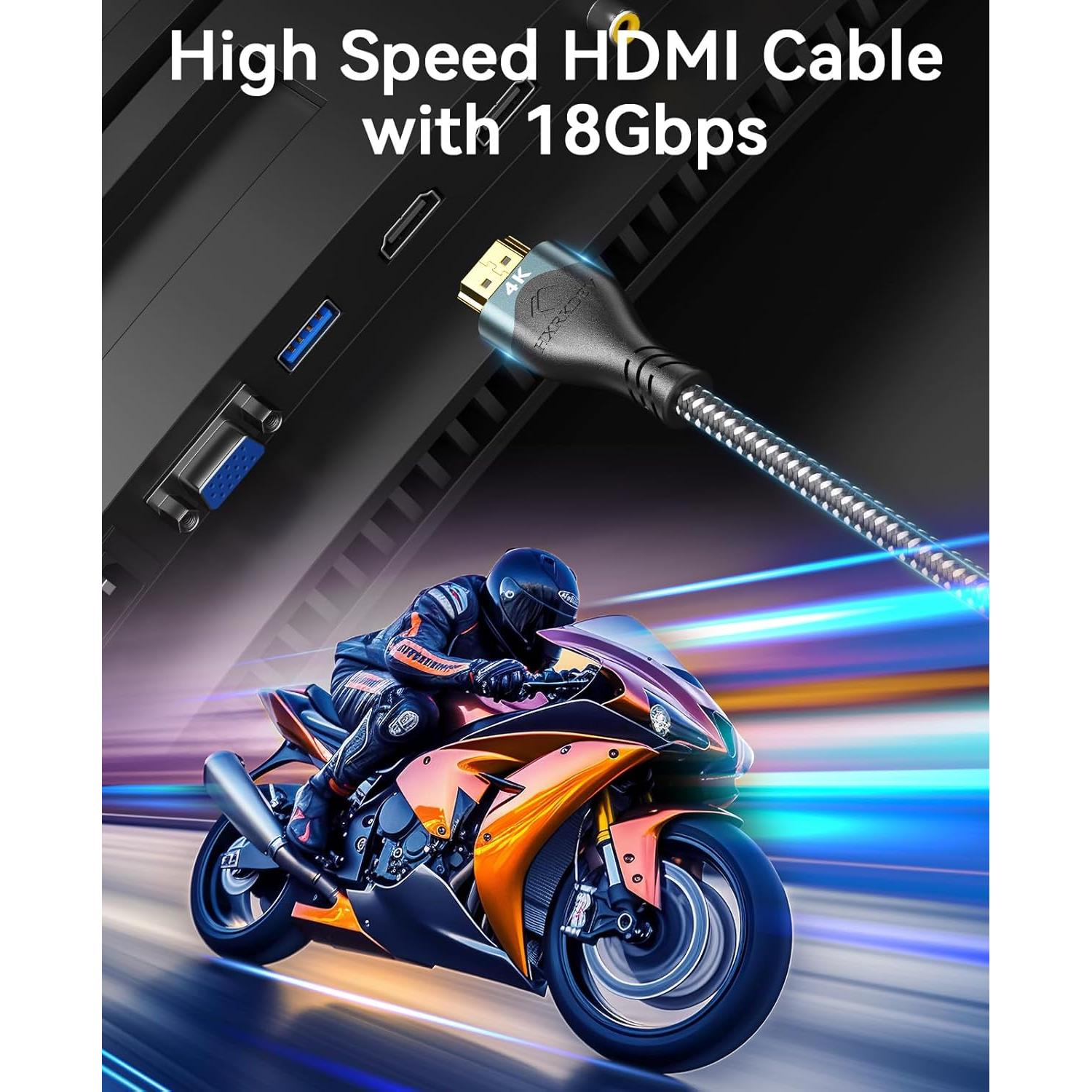 Cable HDMI 4K 12.19m HXRKDEV Ultra Alta Velocidad 2.0
