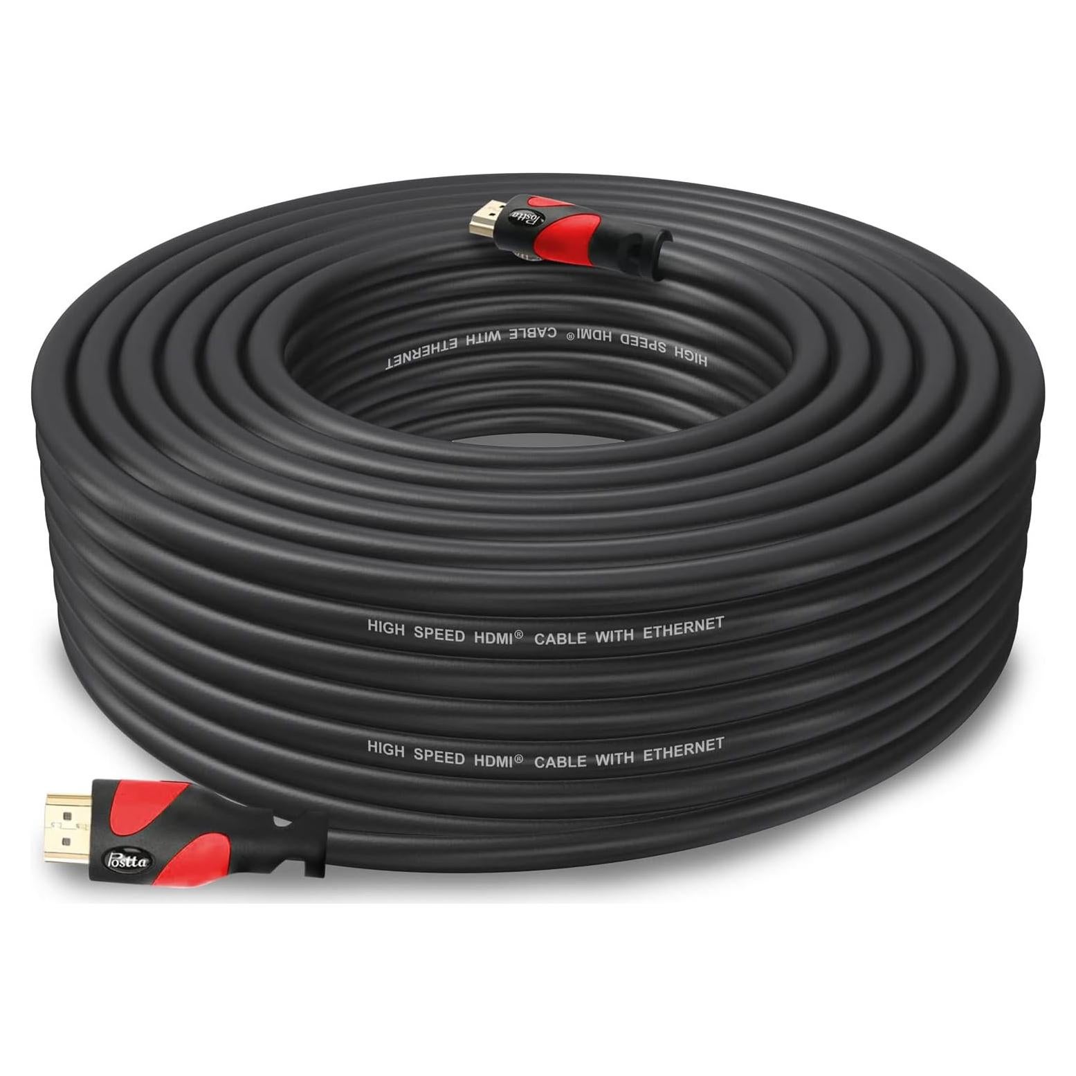 Cable HDMI Postta 15.24m Rojo 2.0 4K 18Gbps Audio y Ethernet