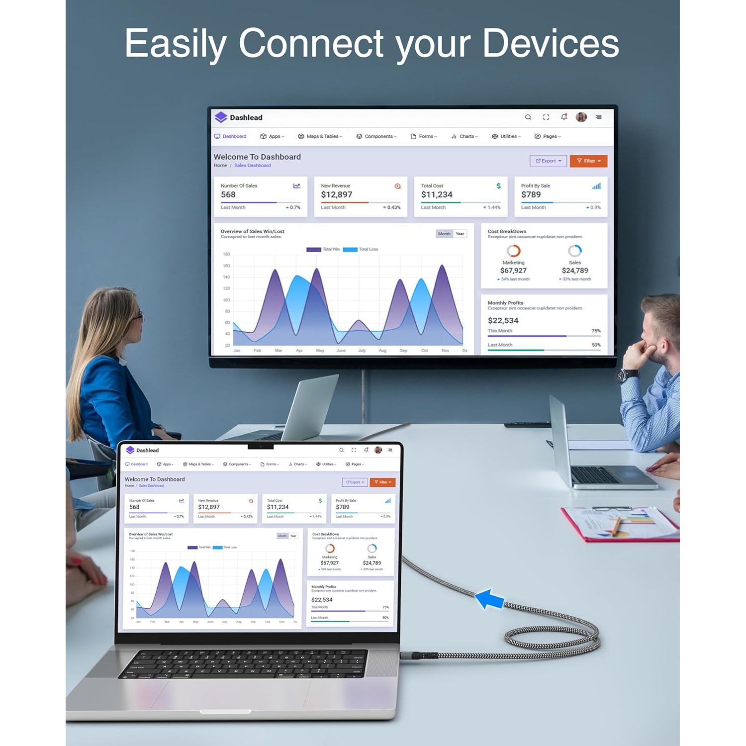 Cable USB C a HDMI BlueRigger 8K 3.05m 60Hz Alta Velocidad