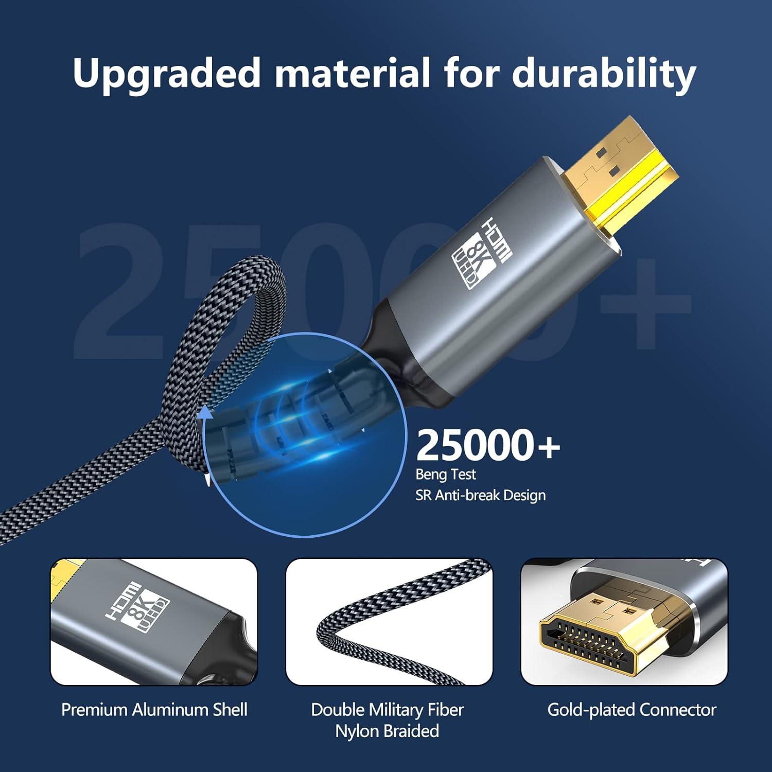 Cable HDMI 8K 2.1 Eareyesail 12.2 m 48Gbps para Juegos